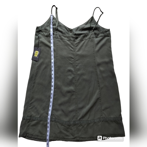 New Vince Camuto olive green casual dress spaghetti straps size L - Picture 9 of 12